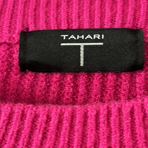 Tahari Electric Pink Ribbed Crew Neck Sweater Size XL Viscose Polyester Nylon - Picture 6 of 12